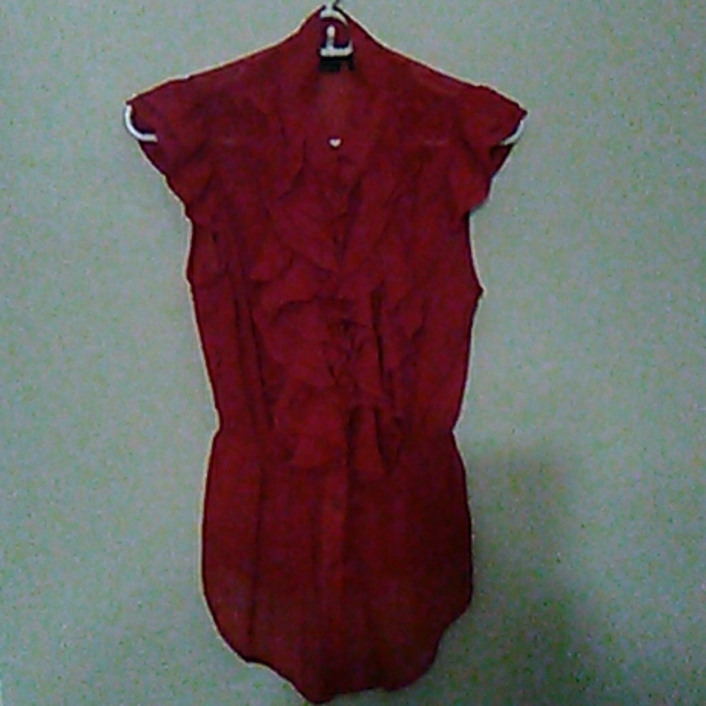 Ruffled sheer blouse